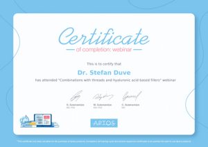 Aptos Certificate Combinations with threads and hyaluronic acid fillers