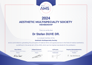 Zertifikat Mitgliedschaft Dr. Duve Aesthetic Multispecialty Society